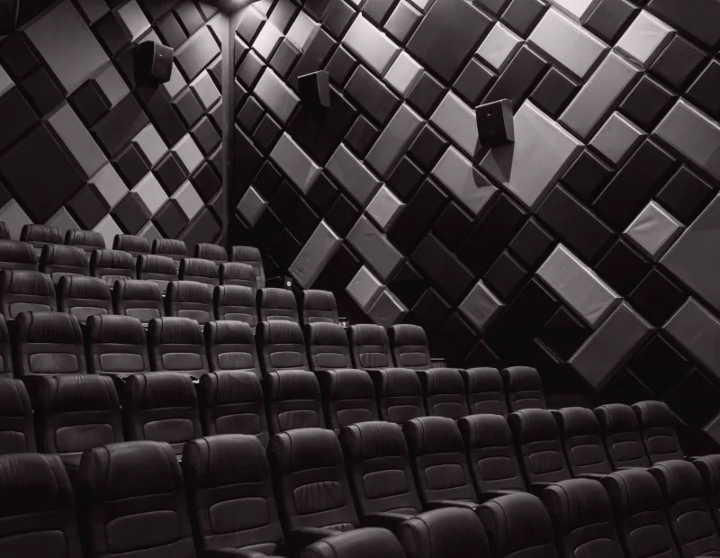 Acoustic panels on a studio wall